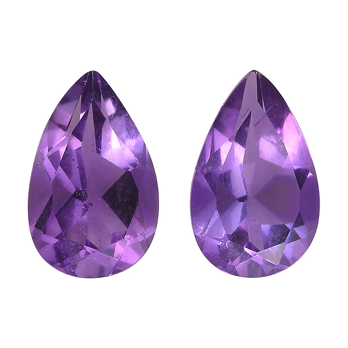 Mashamba Amethyst Set of 2 (Pear 8x5 mm) 1.30 ctw Loose Gemstone