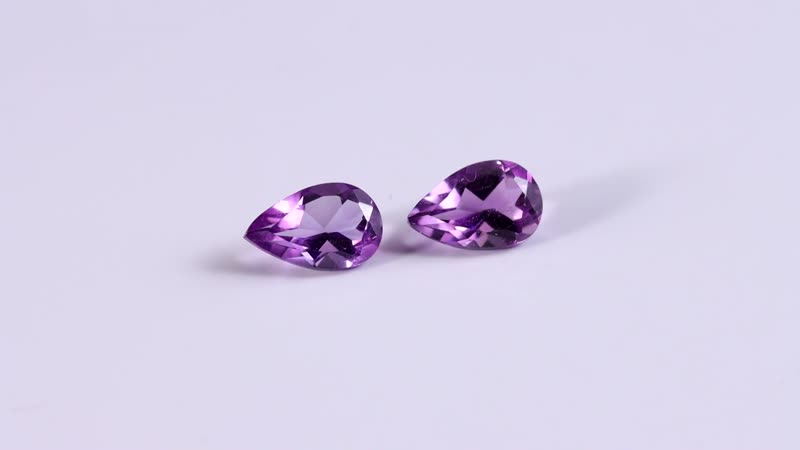 Mashamba Amethyst Set of 2 (Pear 8x5 mm) 1.30 ctw Loose Gemstone
