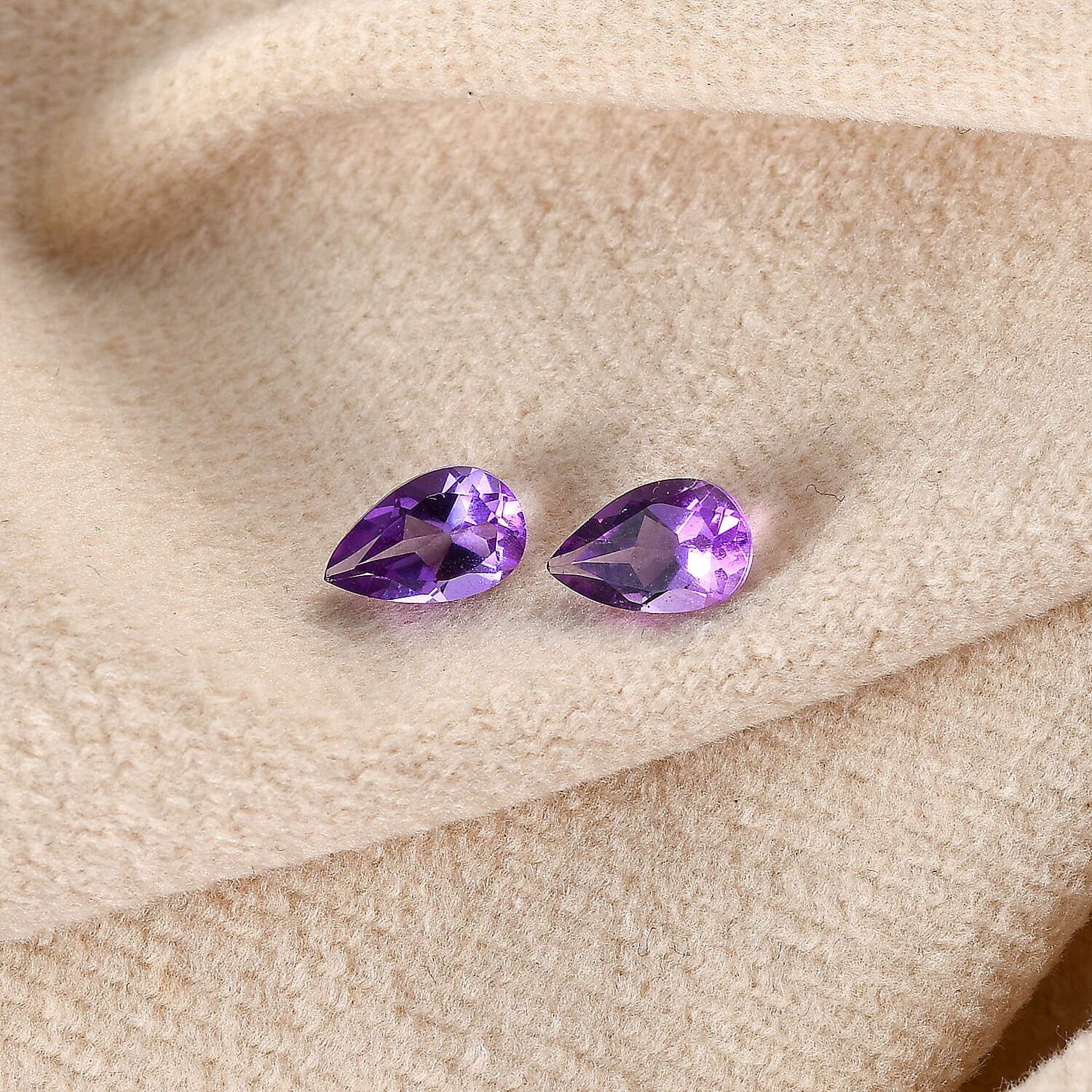 Mashamba Amethyst Set of 2 (Pear 8x5 mm) 1.30 ctw Loose Gemstone