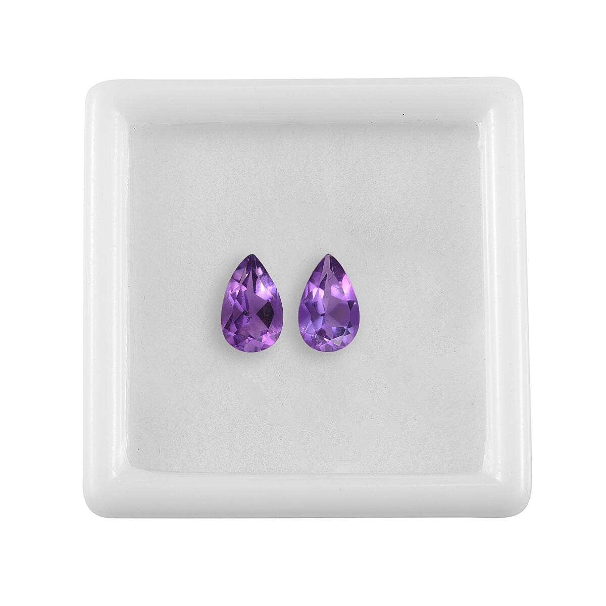 Mashamba Amethyst Set of 2 (Pear 8x5 mm) 1.30 ctw Loose Gemstone