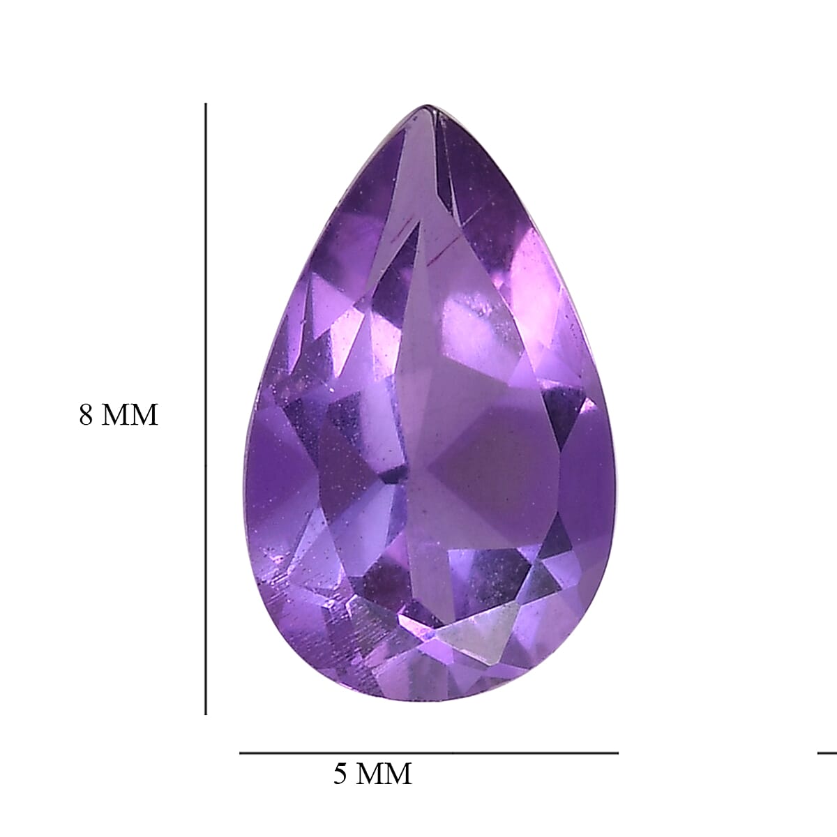 Mashamba Amethyst Set of 2 (Pear 8x5 mm) 1.30 ctw Loose Gemstone