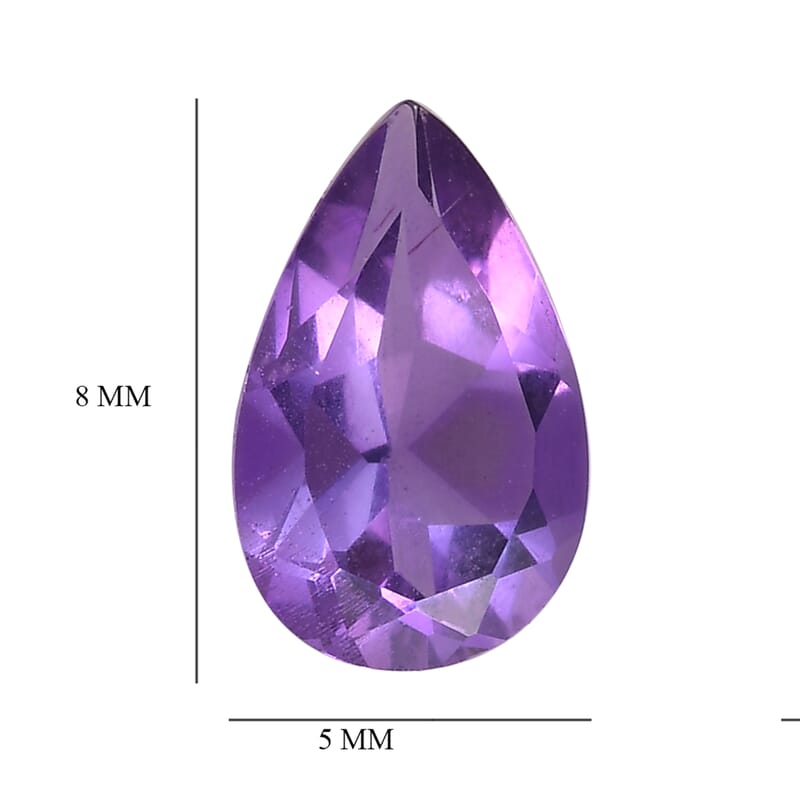 Mashamba Amethyst Set of 2 (Pear 8x5 mm) 1.30 ctw Loose Gemstone