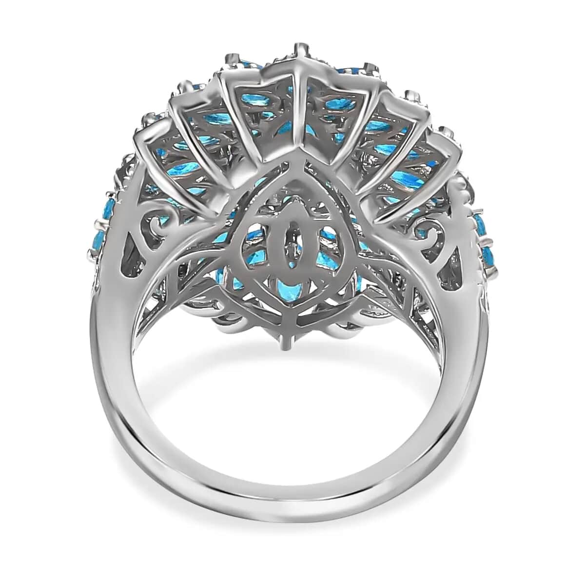 Malgache Neon Apatite Ring in Platinum Over Sterling Silver 3.90 ctw image number 5