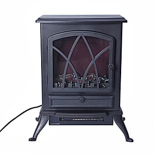 Black Fireplace Space Heater 750W/1500W