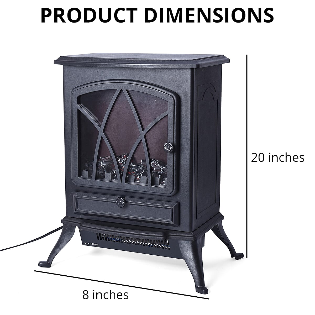Black Fireplace Space Heater 750W/1500W image number 5
