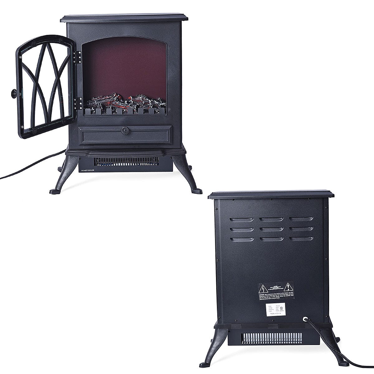 Black Fireplace Space Heater 750W/1500W image number 6