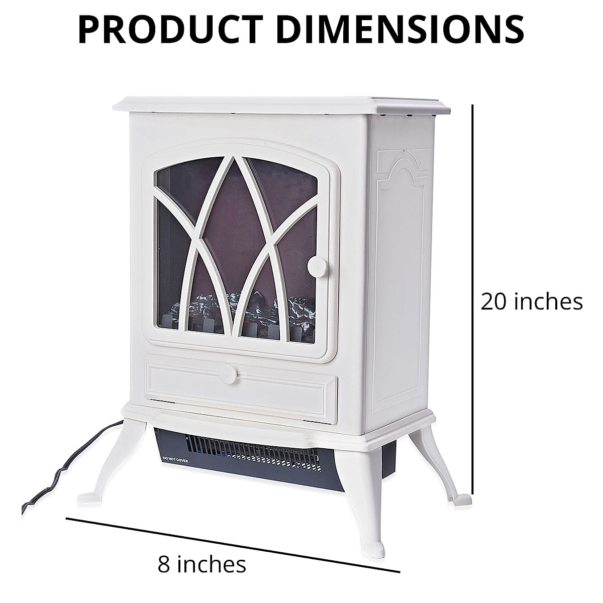 White Fireplace Space Heater 750W/1500W image number 5