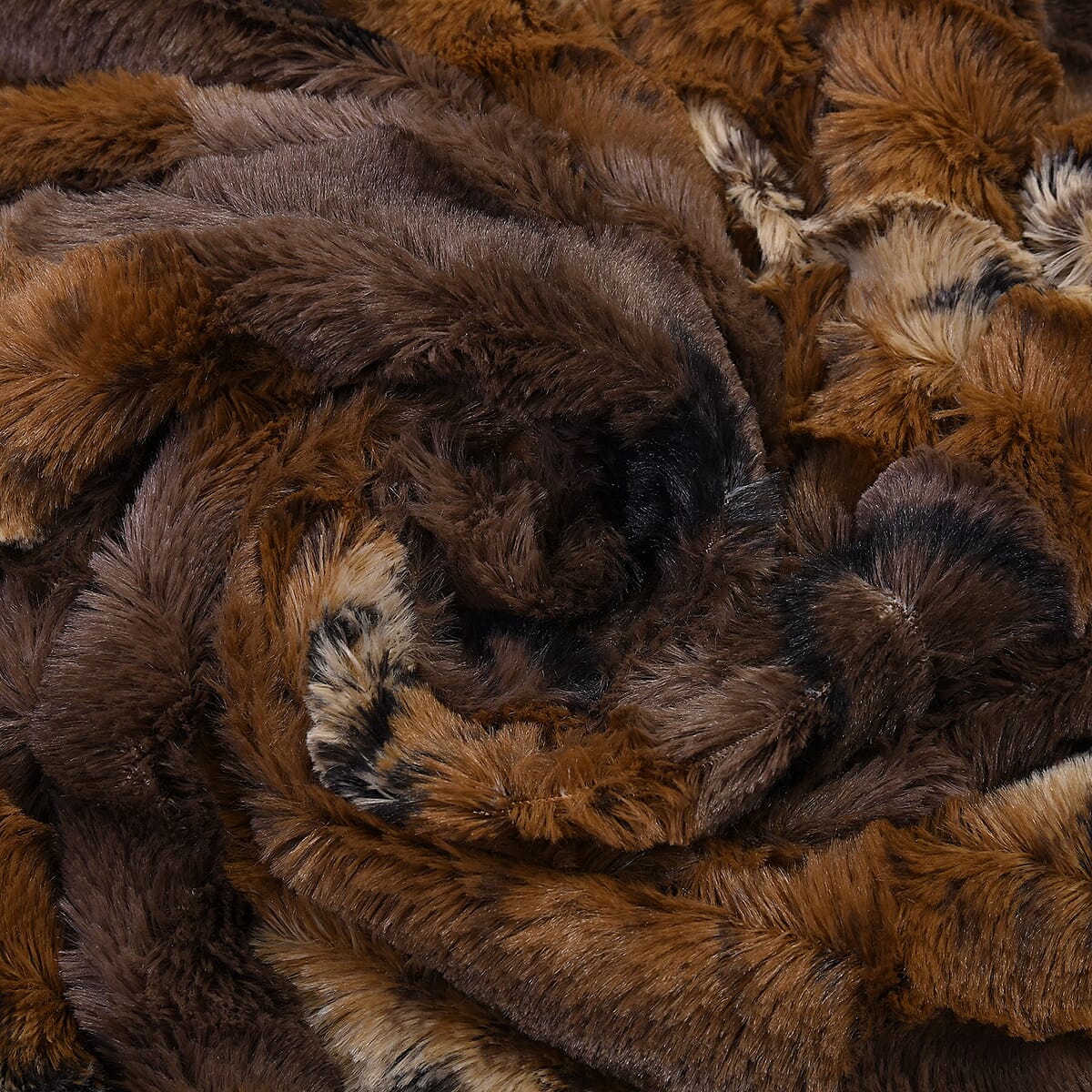 Homesmart Deer Pattern Faux Fur Sherpa Throw Blanket - Brown image number 4