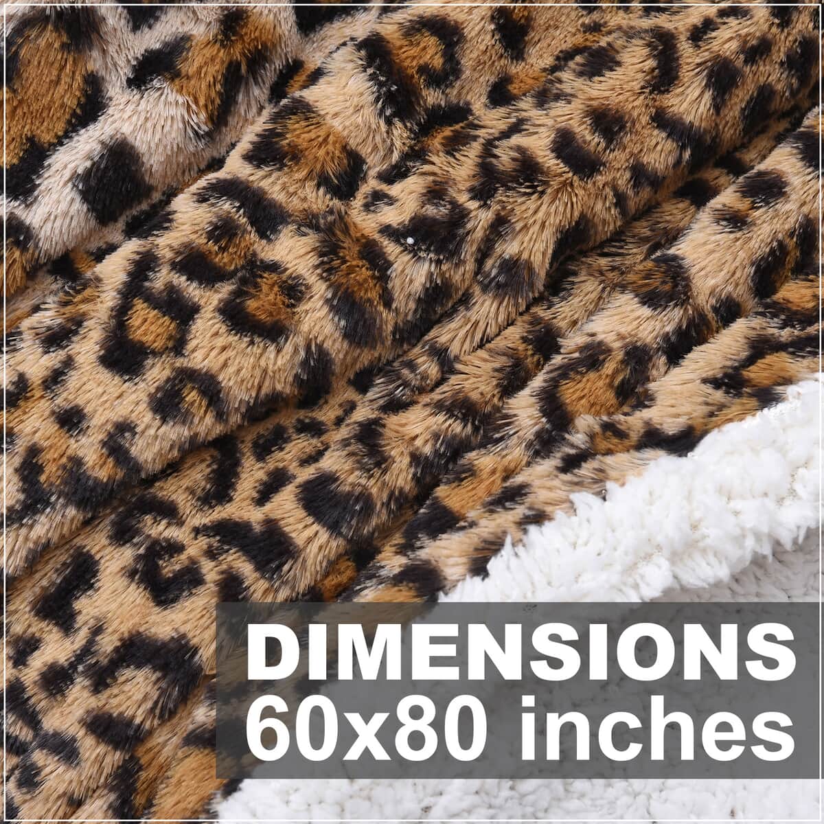 HOMESMART Faux Fur Sherpa Blanket- Cheetah image number 2