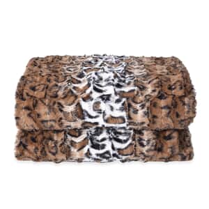 Homesmart Faux Fur Sherpa Blanket- Arabian Leopard (60x80)