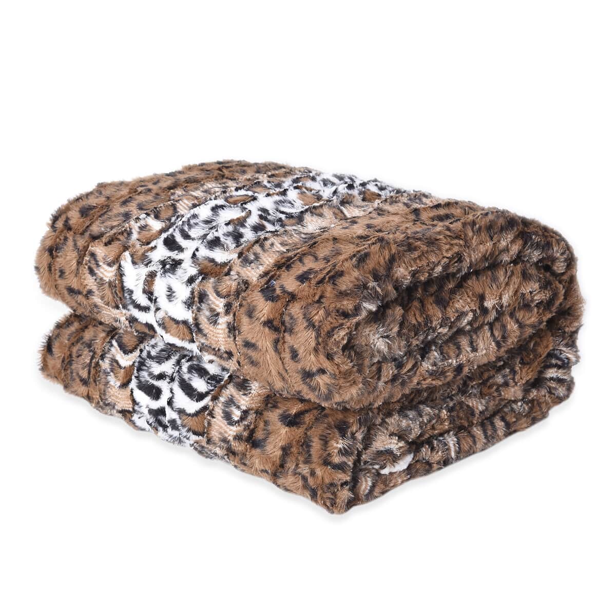 Homesmart Faux Fur Sherpa Blanket- Leopard image number 2