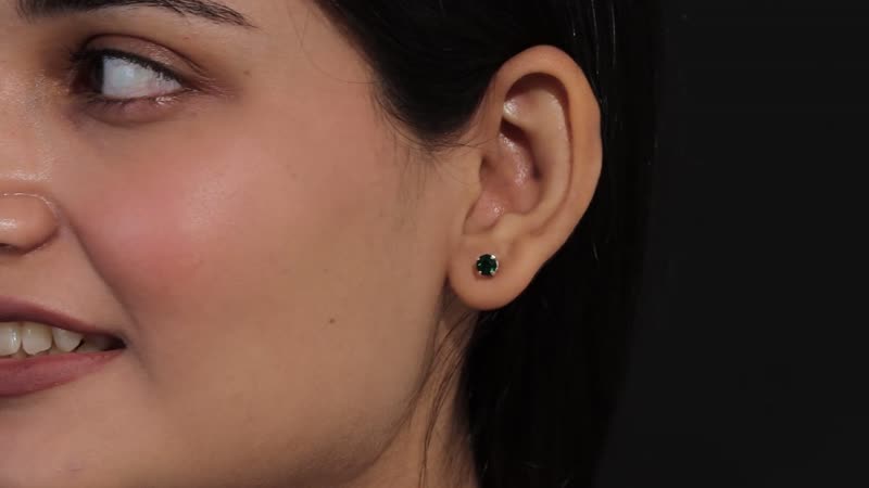 Set of 7 Stud Earrings in Sterling Silver Made with Multi Color Swarovski Crystal