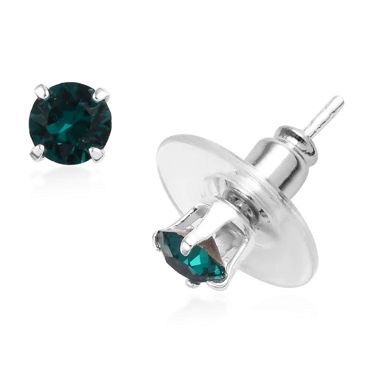 Multi Color Crystal Set of 7 Stud Earrings in Sterling Silver image number 1