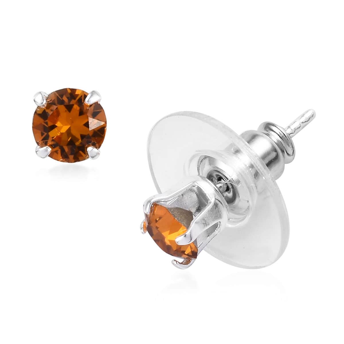 Multi Color Crystal Set of 7 Stud Earrings in Sterling Silver image number 6