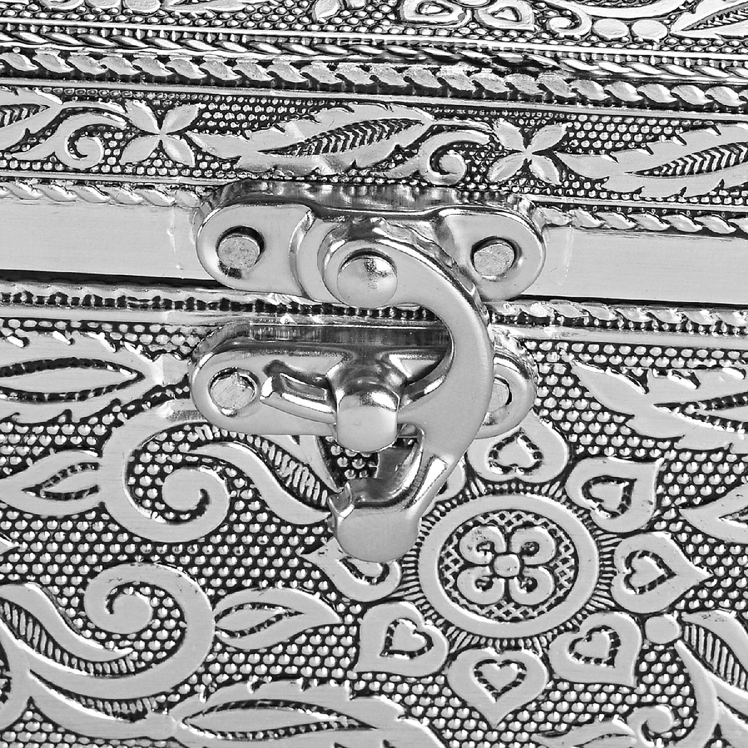 Aluminium Oxidized Cat Family Embossed Movable Tray Portable Jewelry Box for Women | Briefcase Style Jewelry Box | Jewelry Holder | Jewelry Storage | Jewelry Organizer