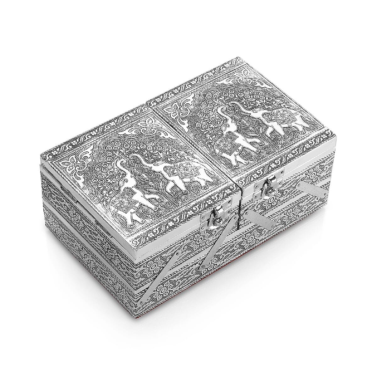 Handcrafted Tiger Embossed Expandable Jewelry Box (8x5x3) image number 2