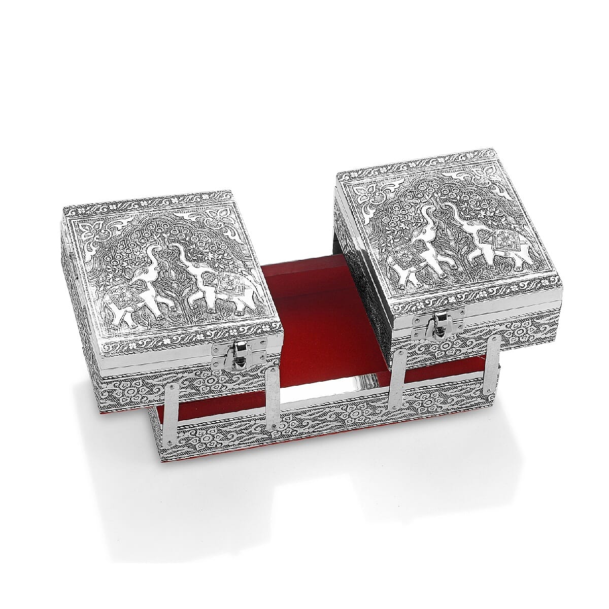 Handcrafted Tiger Embossed Expandable Jewelry Box (8x5x3) image number 3