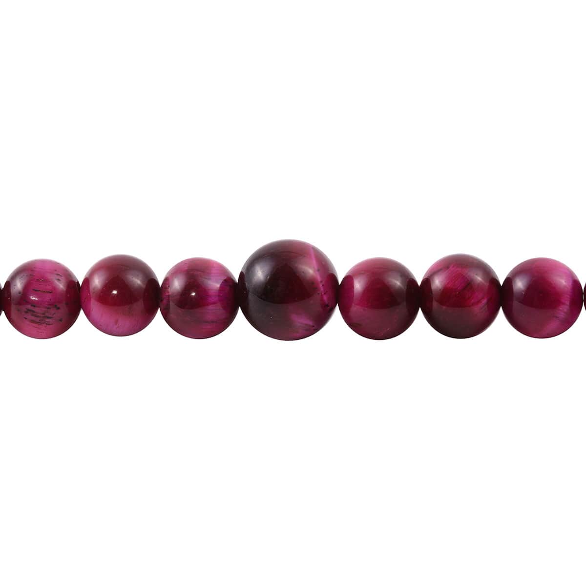 Purple Tiger's Eye (D) 4-12mm Beads Necklace 18-20 Inches in Stainless Steel 176.50 ctw image number 1