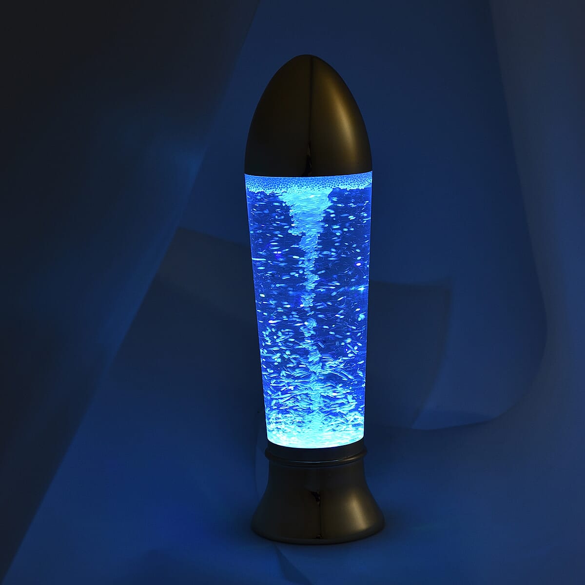 Golden LED Glitter Tornado Lamp with USB Cable (3xAAA Required) image number 1