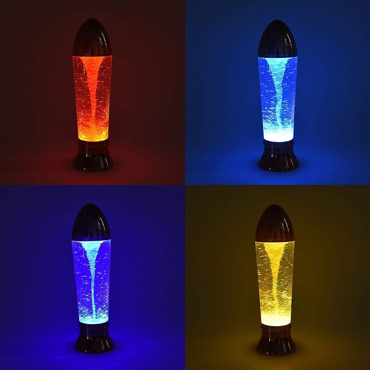 Rose Gold Glitter Tornado Lamp with USB Cable (3xAAA Required) image number 1