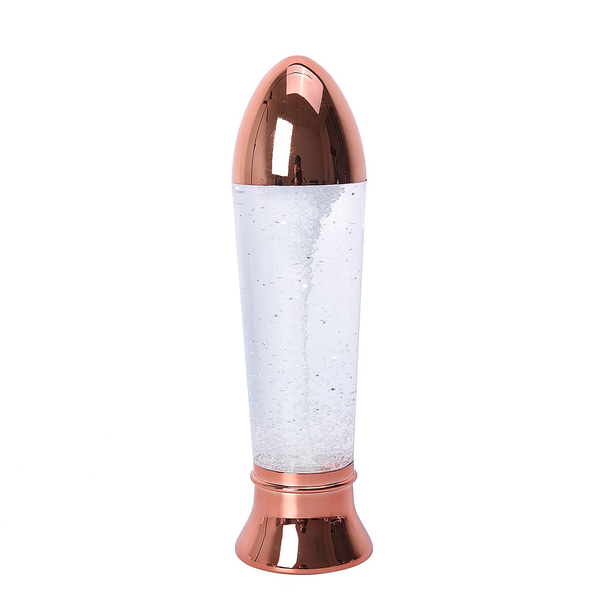 Rose Gold Glitter Tornado Lamp with USB Cable (3xAAA Required) image number 2