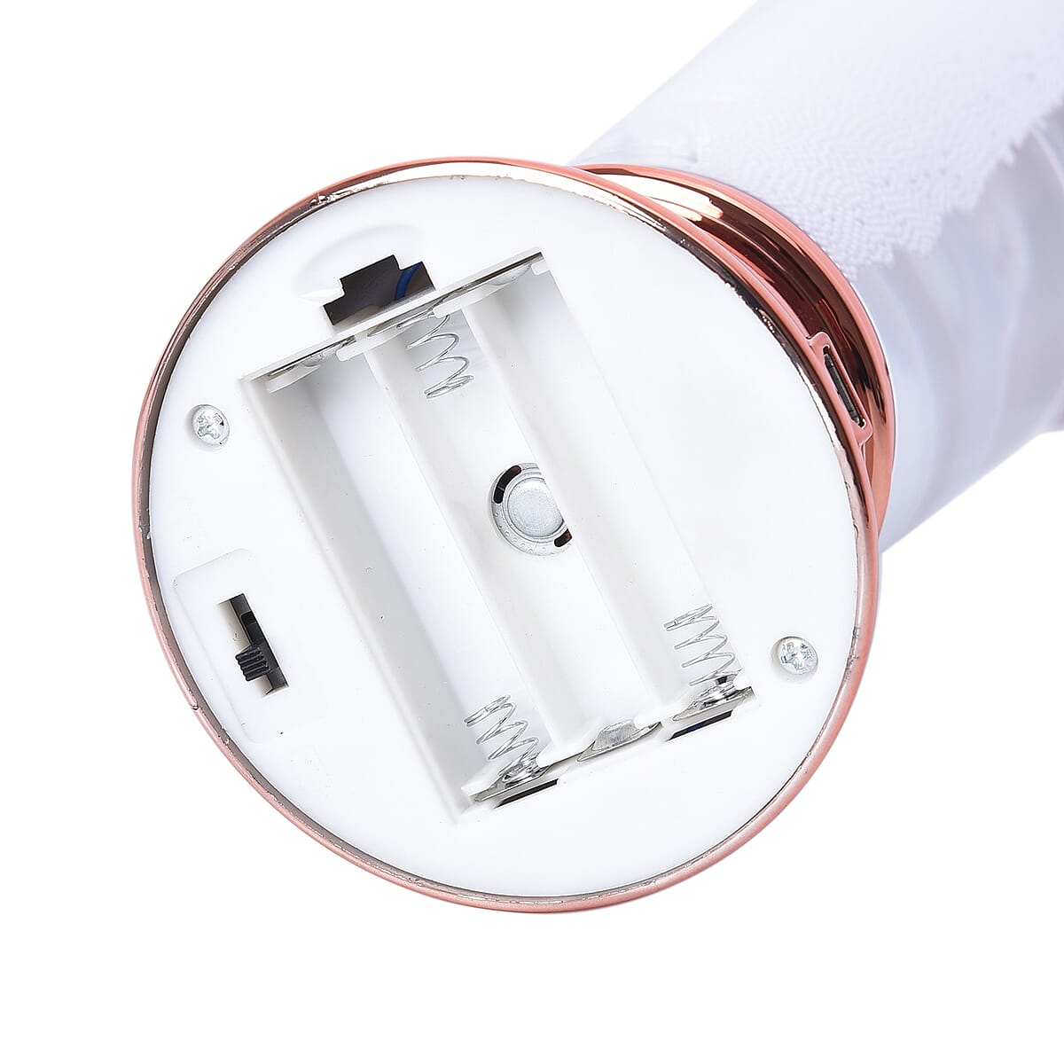 Rose Gold Glitter Tornado Lamp with USB Cable (3xAAA Required) image number 4