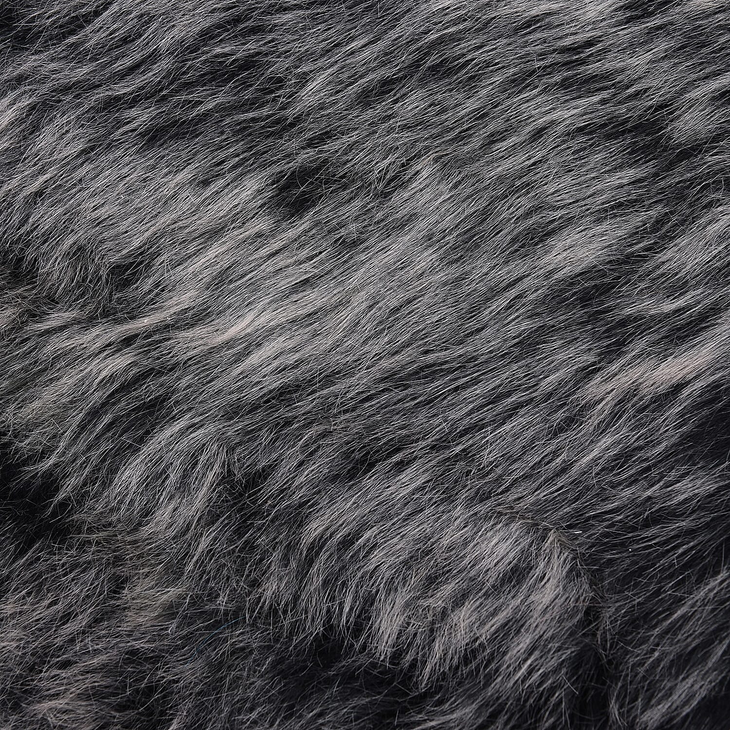 Homesmart Black and White Tip Faux Fur Rug (70x40, Acrylic)