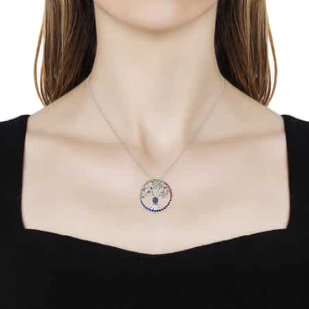 LOUISA SECRET Necklaces for Women with Crystal Circle Pendant