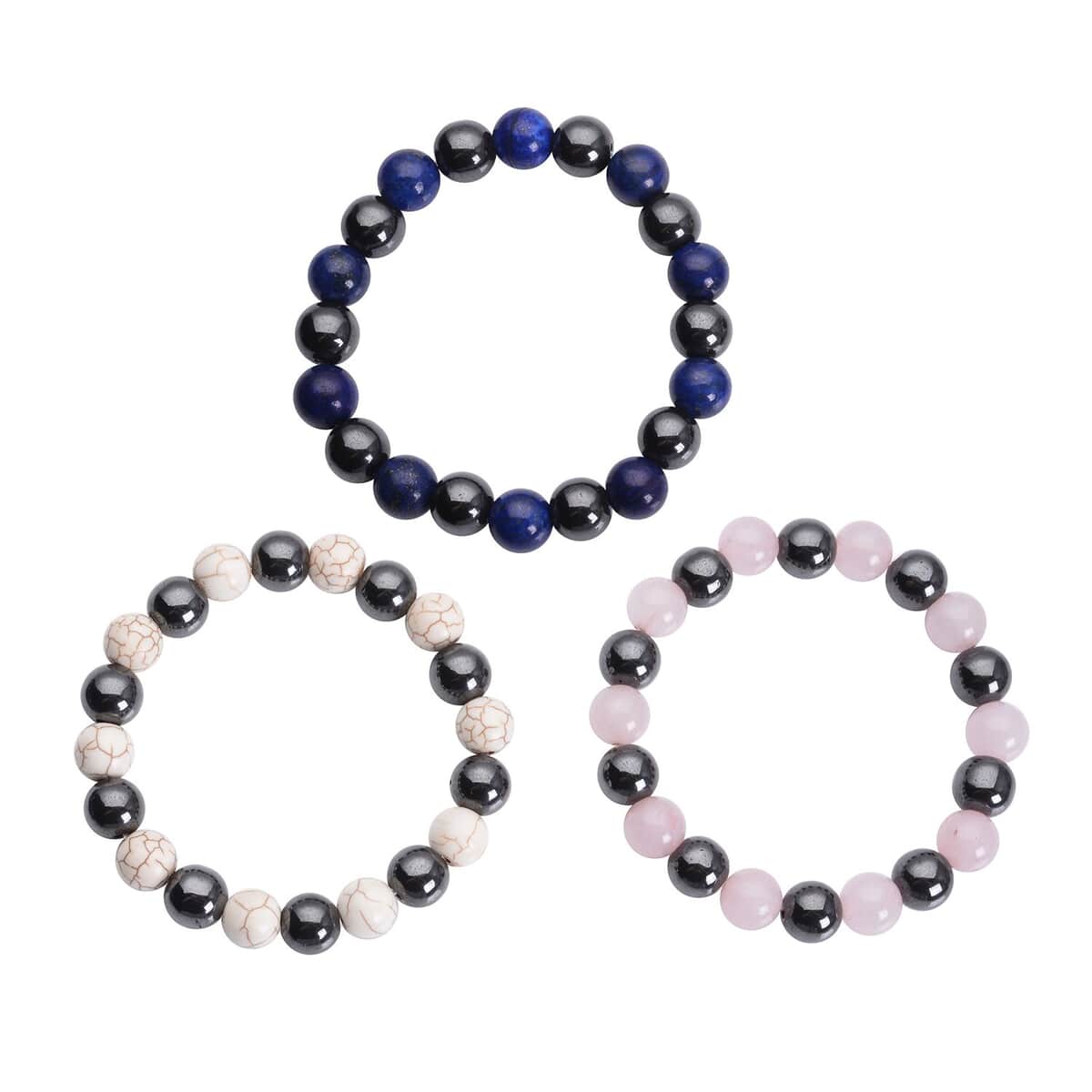 Magnetic by Design Set of 3 Multi Gemstone Beaded Stretch Bracelets 324.95 ctw image number 0