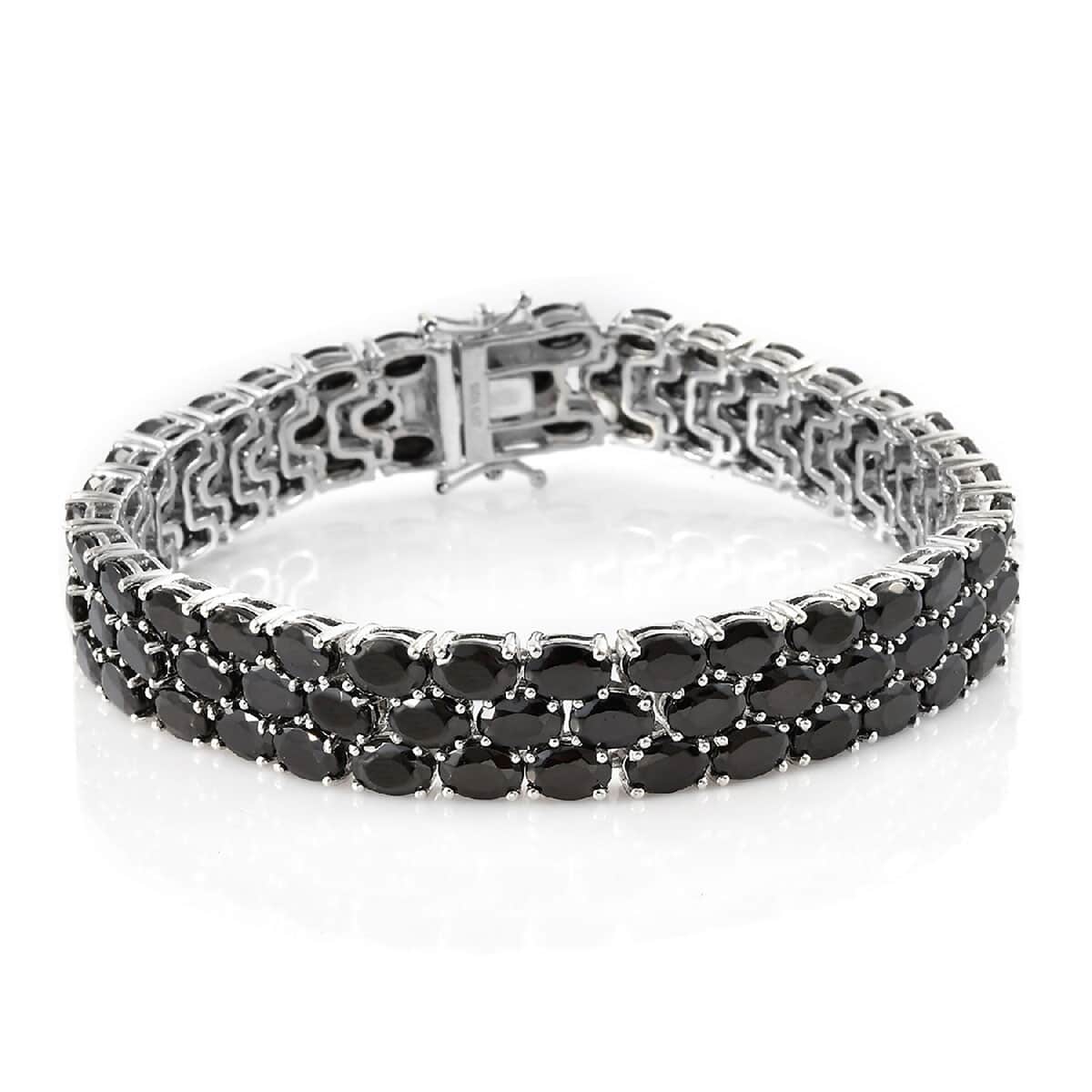 Shungite Cluster Bracelet in Platinum Over Sterling Silver (8.00 In) 26.50 Grams 33.60 ctw image number 0