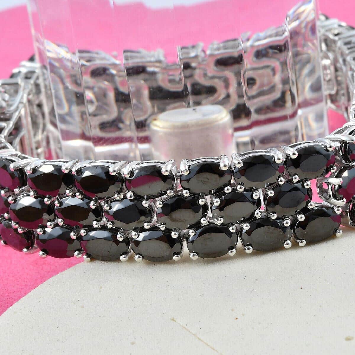 Shungite Cluster Bracelet in Platinum Over Sterling Silver (8.00 In) 26.50 Grams 33.60 ctw image number 1