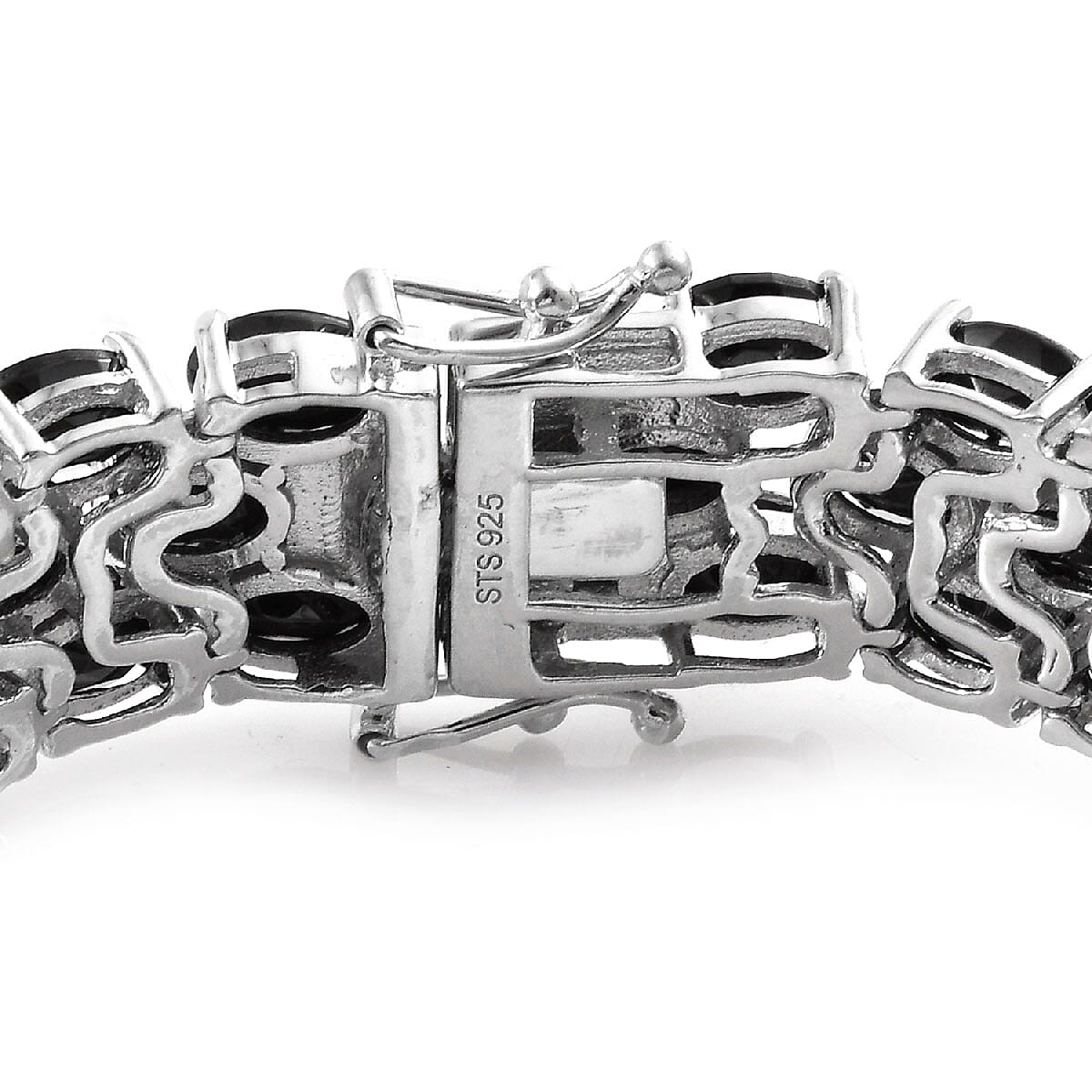 Shungite Cluster Bracelet in Platinum Over Sterling Silver (8.00 In) 33.60 ctw