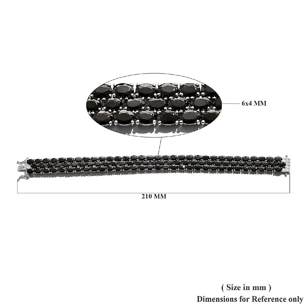 Shungite Cluster Bracelet in Platinum Over Sterling Silver (8.00 In) 33.60 ctw
