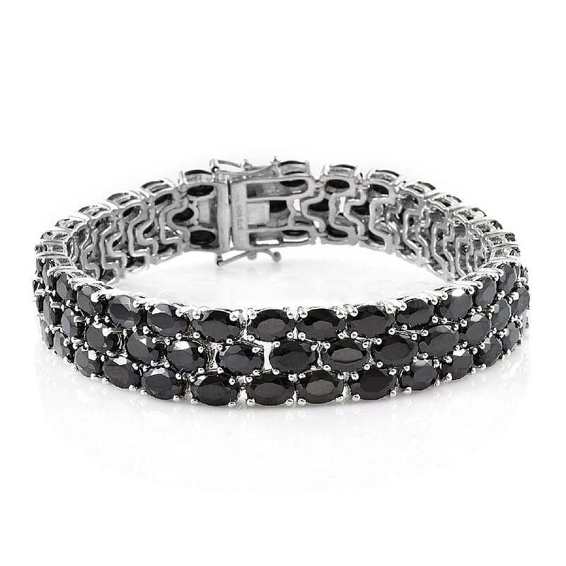 Shungite Cluster Bracelet in Platinum Over Sterling Silver (7.25 In) 24.75 ctw
