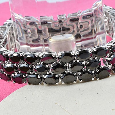 Shungite Cluster Bracelet in Platinum Over Sterling Silver (7.25 In) 24.75 ctw