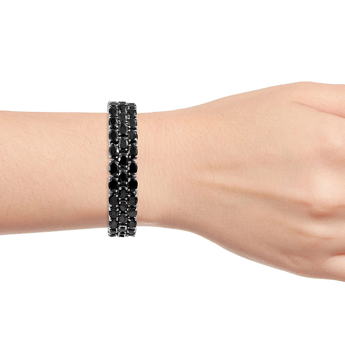 Shungite Cluster Bracelet in Platinum Over Sterling Silver (7.25 In) 24.75 ctw image number 2