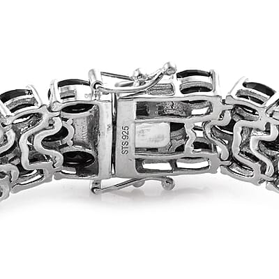 Shungite Cluster Bracelet in Platinum Over Sterling Silver (7.25 In) 24.75 ctw