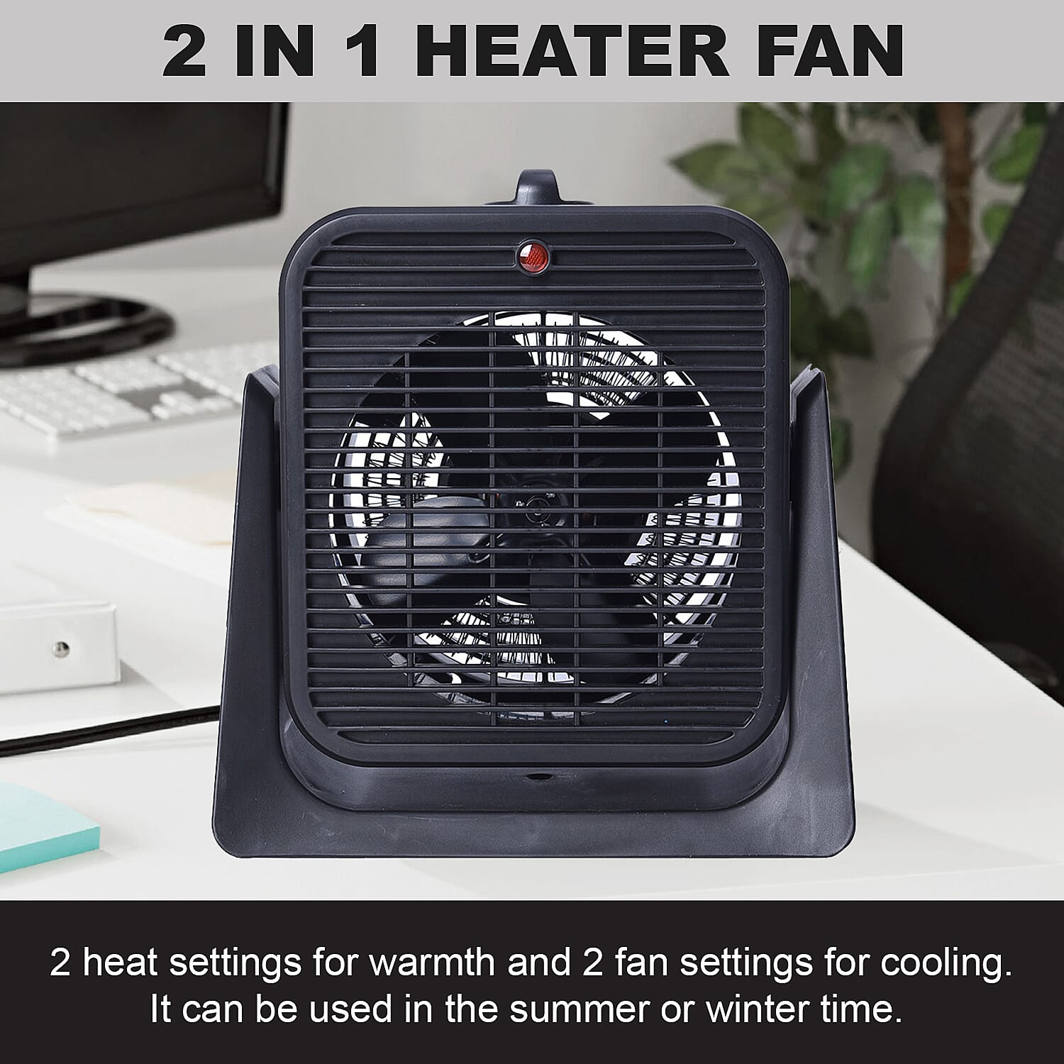 Homesmart 2 in 1 Heater Fan- Black