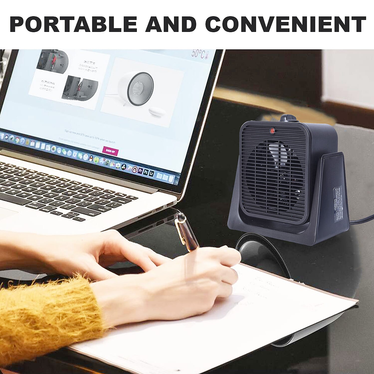 Homesmart 2 in 1 Heater Fan- Black