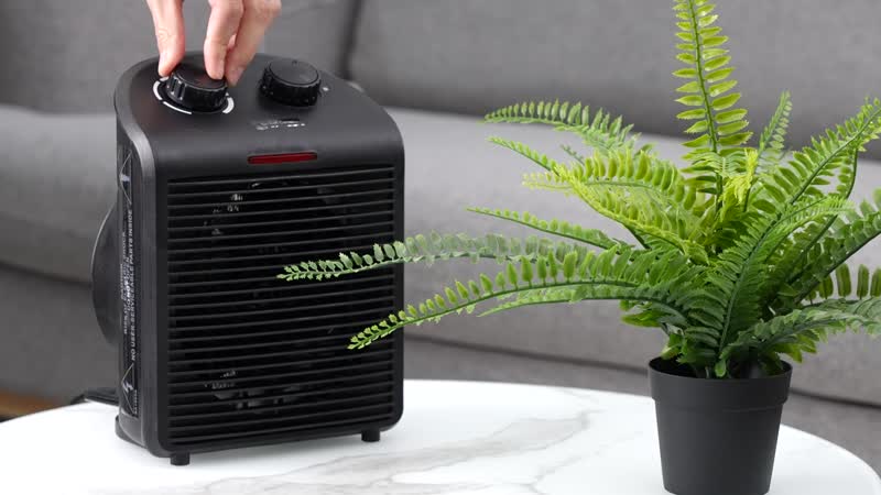 HOMESMART 2 in 1 All Weather Black Heater/Fan with 2 Speed Heat Setting