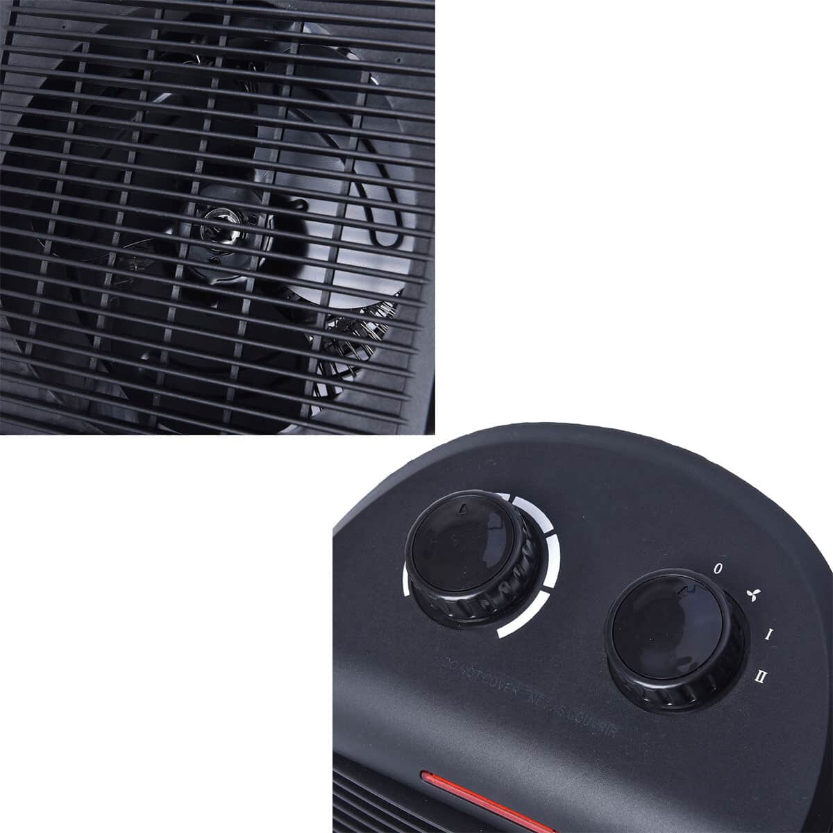Homesmart Portable, Electric, Black 2 in 1 All Weather, Heater Fan Combo Unit, Automatic Thermostat Control, 2 Temperature, and Speed Setting image number 6
