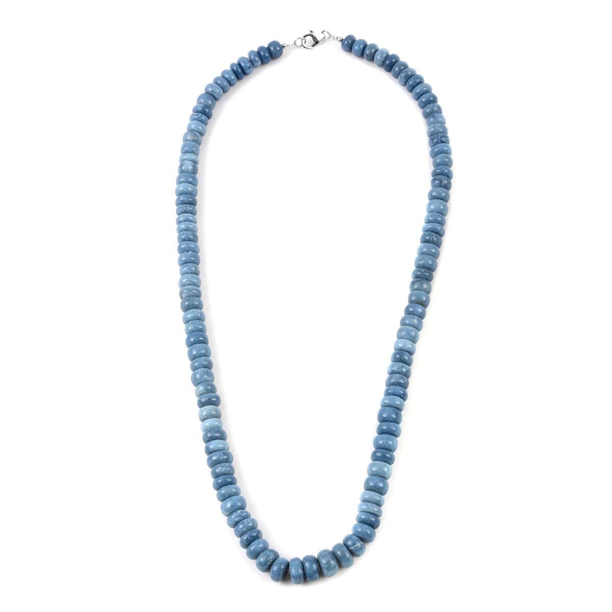 Peruvian Blue Opal Beaded Necklace 20 Inches in Sterling Silver 200.00 ctw image number 0