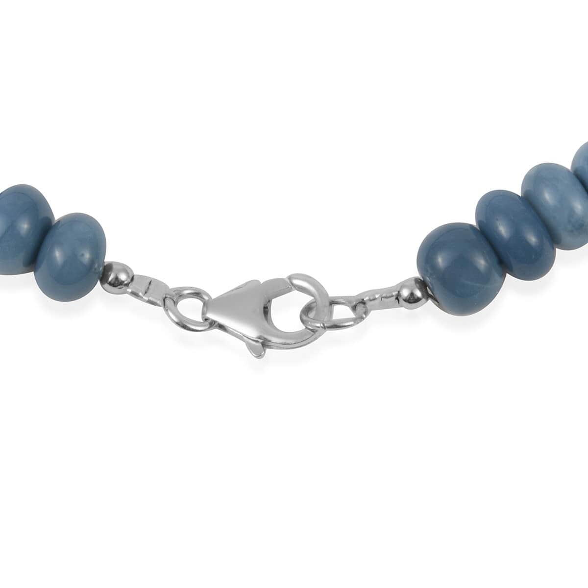 Peruvian Blue Opal Beaded Necklace 20 Inches in Sterling Silver 200.00 ctw image number 2