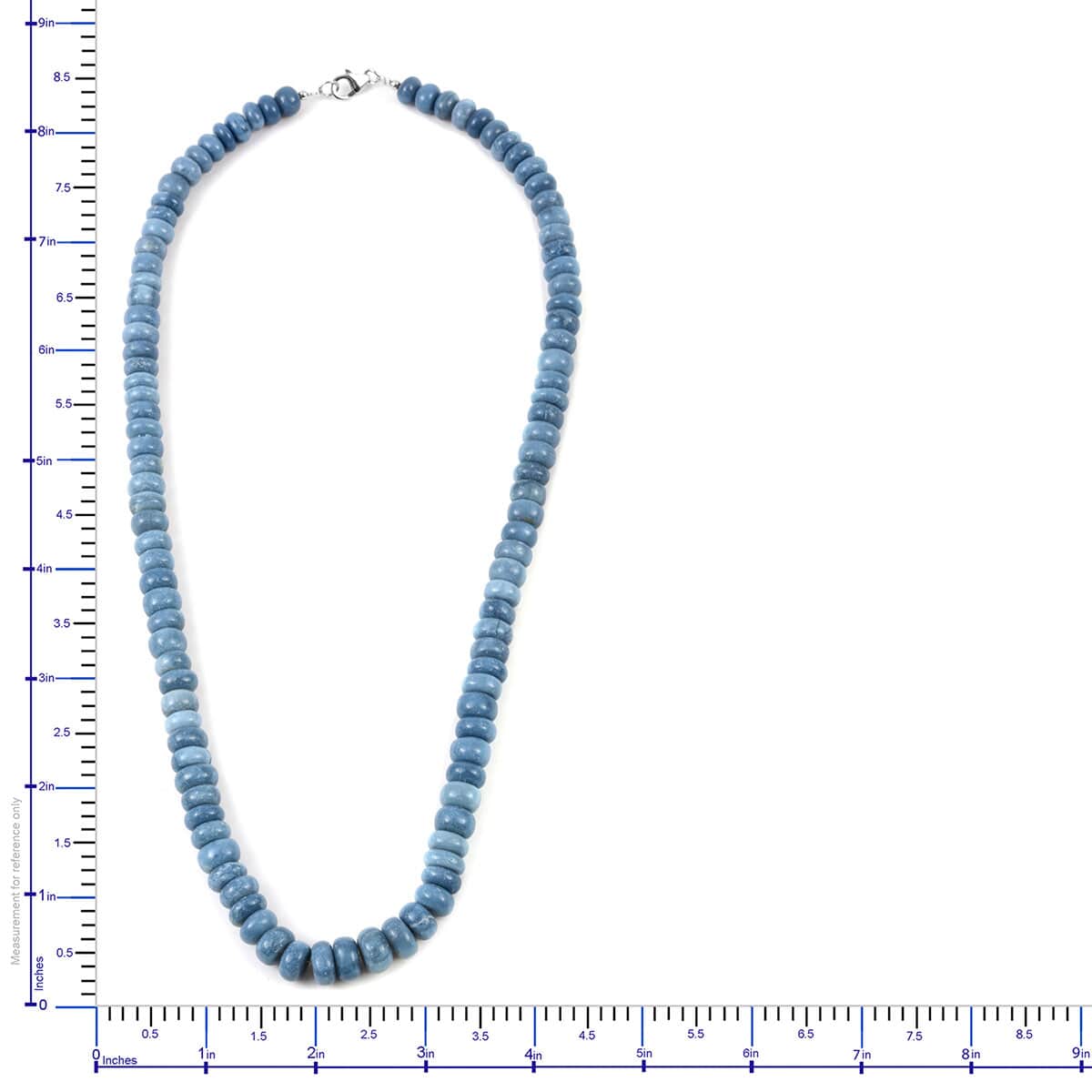 Peruvian Blue Opal Beaded Necklace 20 Inches in Sterling Silver 200.00 ctw image number 3