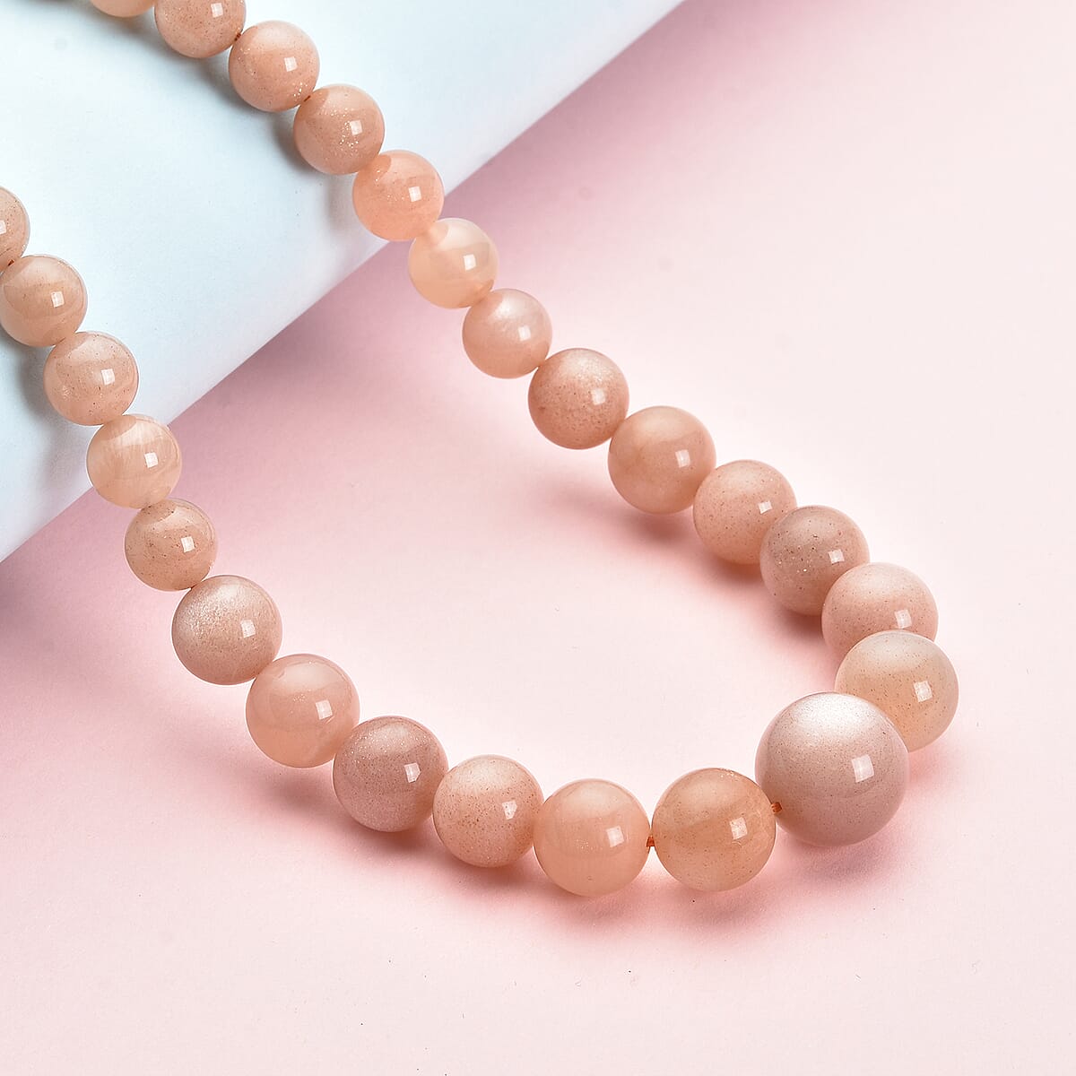 Sri Lankan Sunstone Beaded Bolo Necklace 18-24 Inches with Magnetic Lock in Sterling Silver 248.50 ctw image number 1