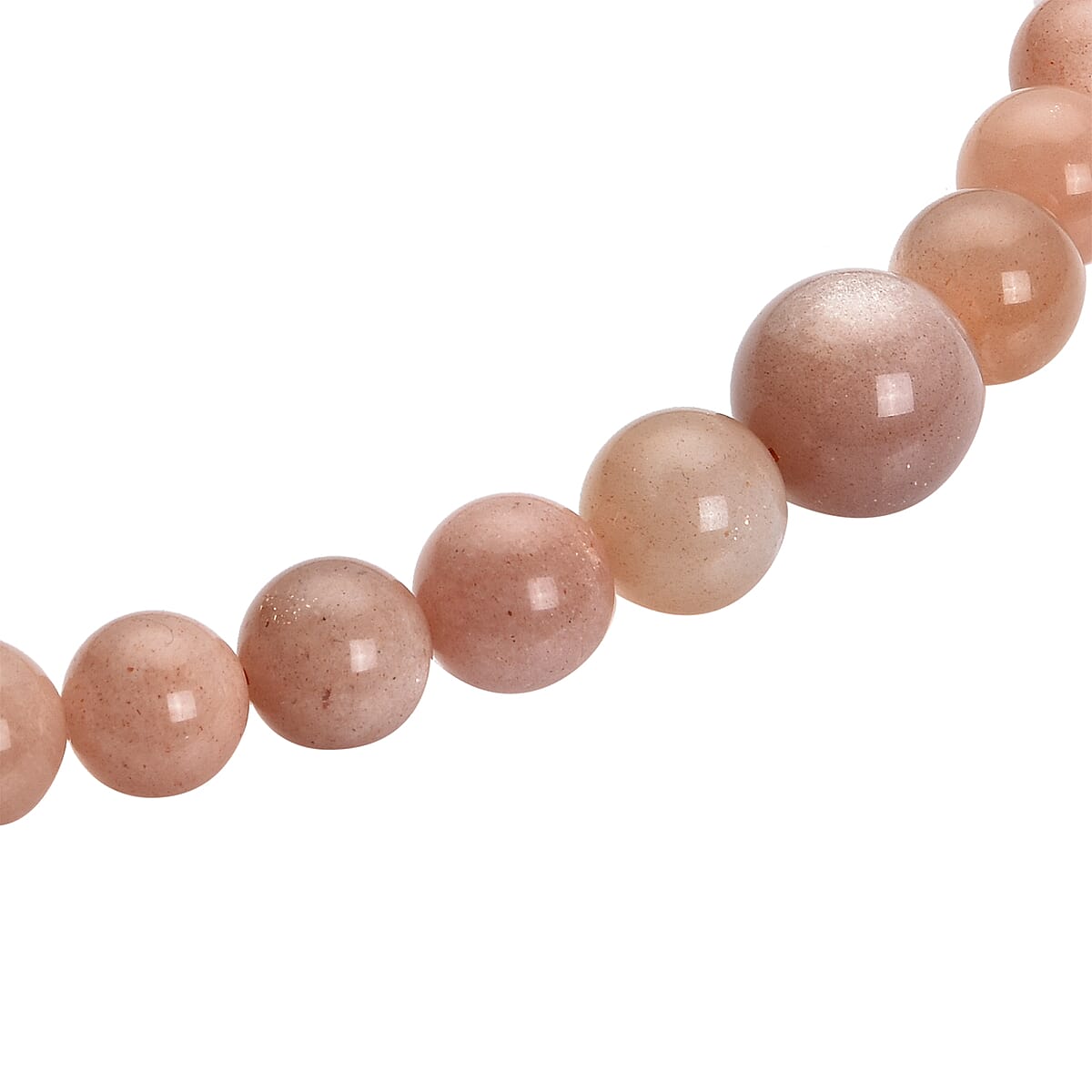 Sri Lankan Sunstone Beaded Bolo Necklace 18-24 Inches with Magnetic Lock in Sterling Silver 248.50 ctw image number 2