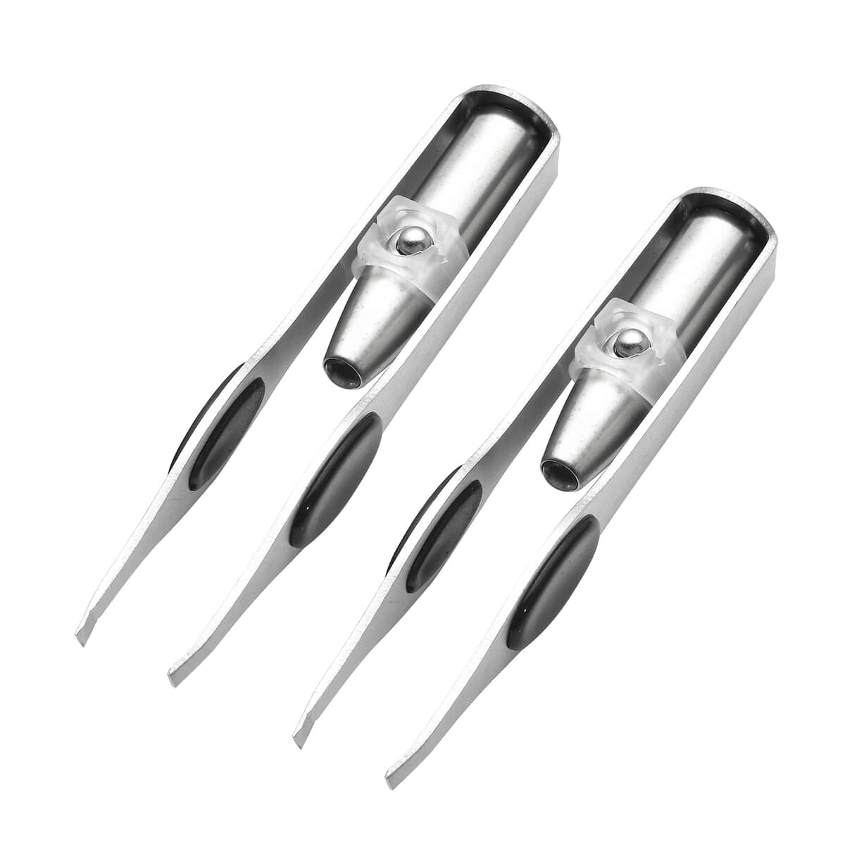 Set of 2pcs Stainless Steel Tweezers with Light (3xLR1 Included) image number 0