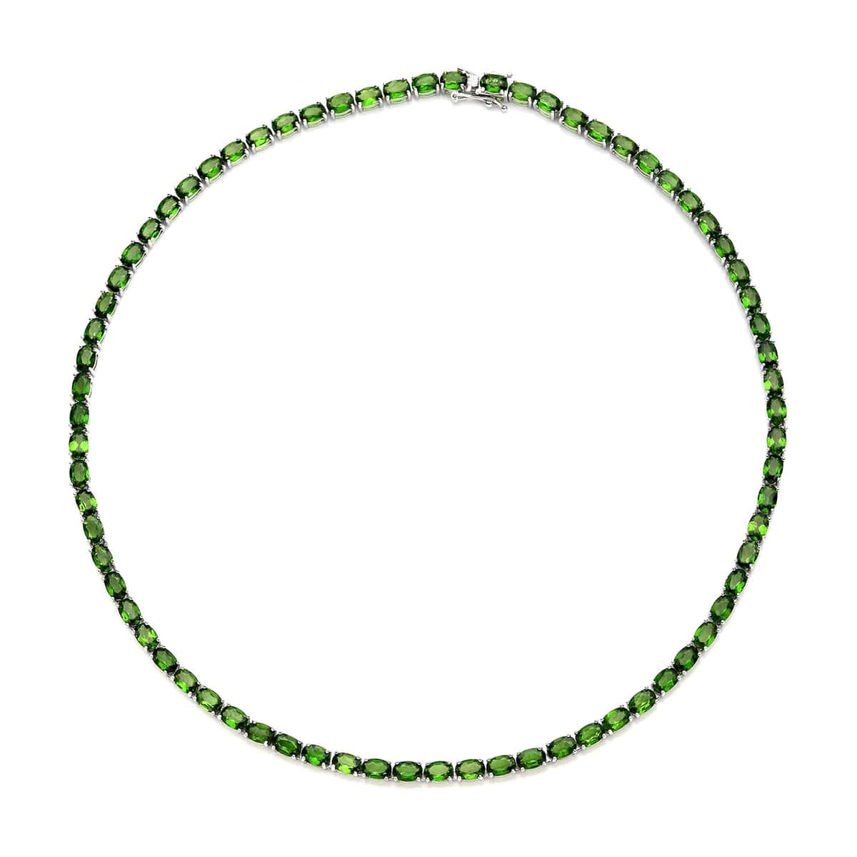 Natural Chrome Diopside Tennis Necklace 18 Inches in Rhodium Over Sterling Silver 36.75 ctw image number 0
