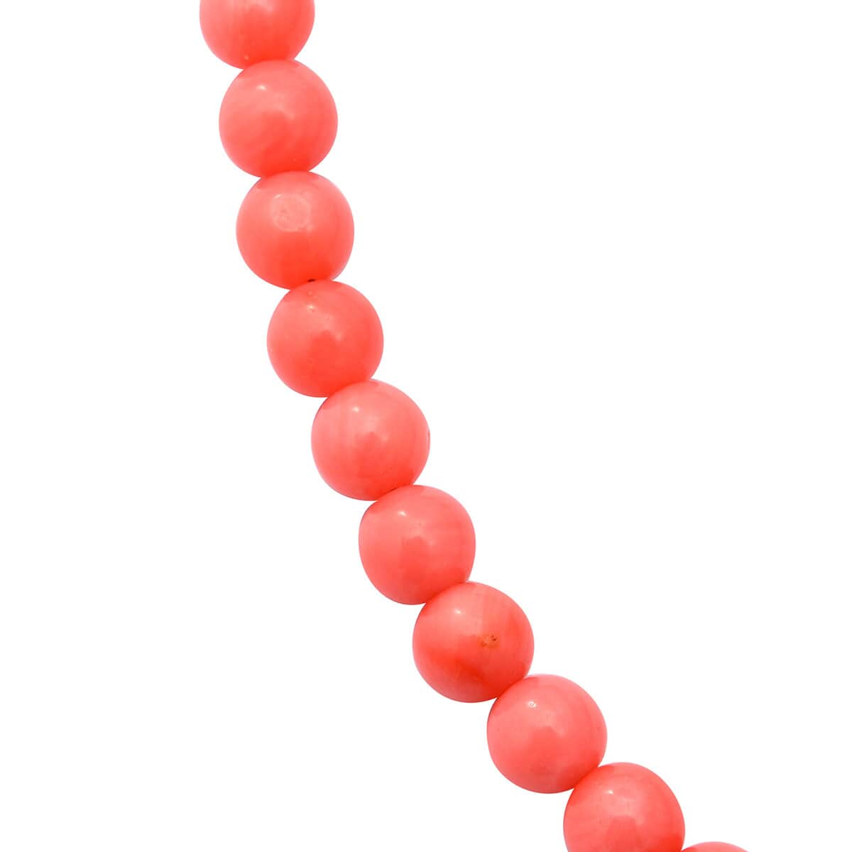 Enhanced Pink Coral Bead Necklace 18 Inches in Sterling Silver image number 2