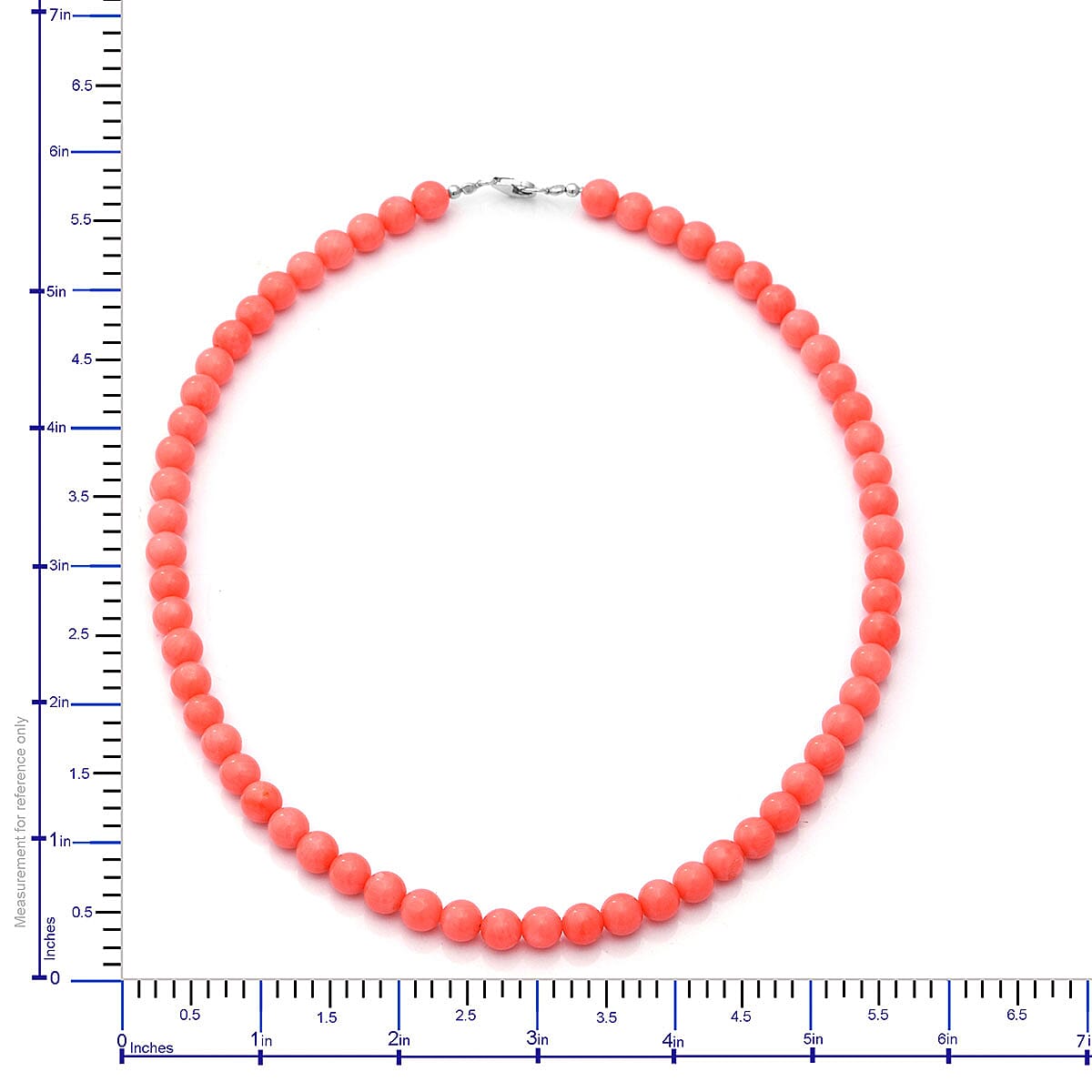 Enhanced Pink Coral Bead Necklace 18 Inches in Sterling Silver